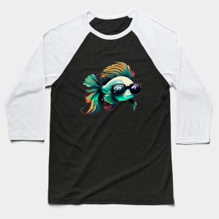 COOL BETTA FISH WITH SUNGLASSES Baseball T-Shirt